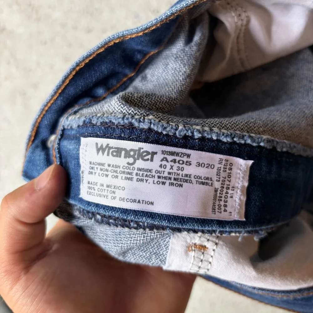 Wrangler 1013MWZPW Mens Original Fit Straight Leg Blue Jeans 40x30 Heavyweight